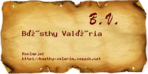 Básthy Valéria névjegykártya